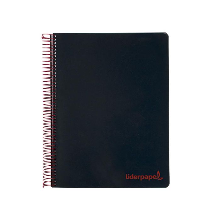 Cuaderno Espiral Liderpapel A4 Micro Wonder Tapa Plastico 120H 90 gr Cuadro 5 mm 5 Bandas 4 Taladros Color Negro