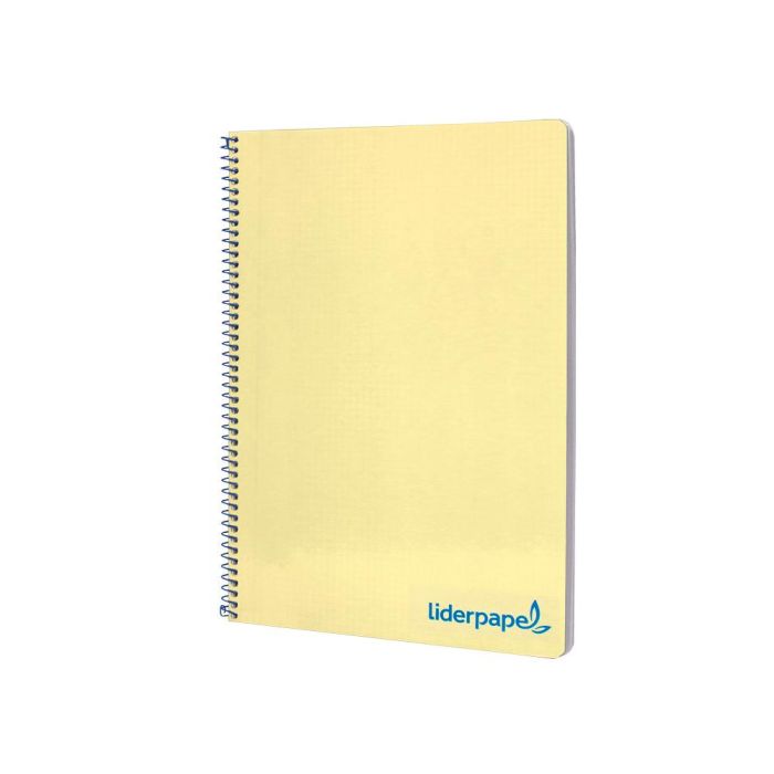 Cuaderno Espiral Liderpapel A4 Wonder Tapa Plastico 80H 90 gr Cuadro 4 mm Con Margen Color Amarillo 5 unidades 2