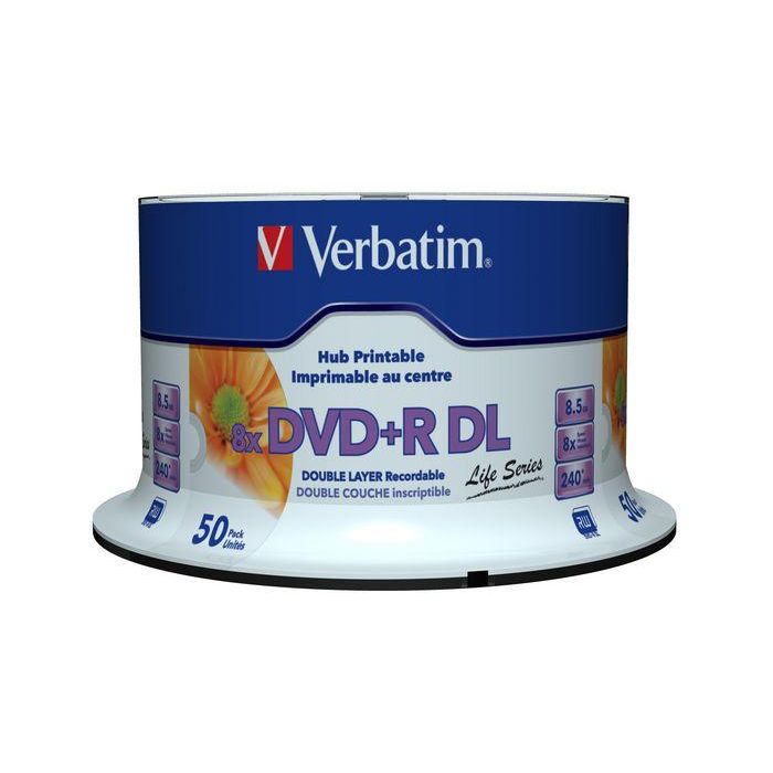 Verbatim DVD+R Double Layer Inkjet Printable 8x Life Series, 50pcs 2 Verbatim DVD+R Double Layer Inkjet Printable 8x Life Series, 50pcs 2