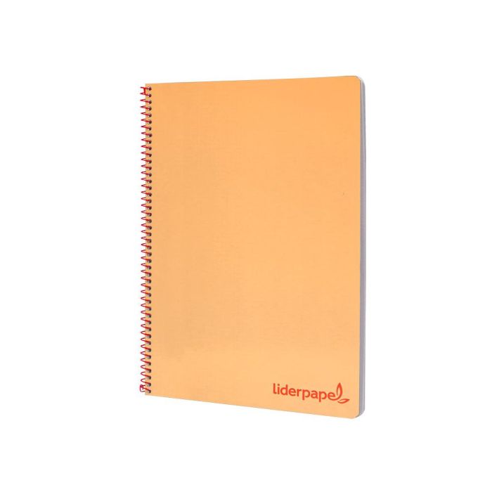 Cuaderno Espiral Liderpapel A4 Wonder Tapa Plastico 80H 90 gr Cuadro 4 mm Con Margen Color Naranja 5 unidades 1