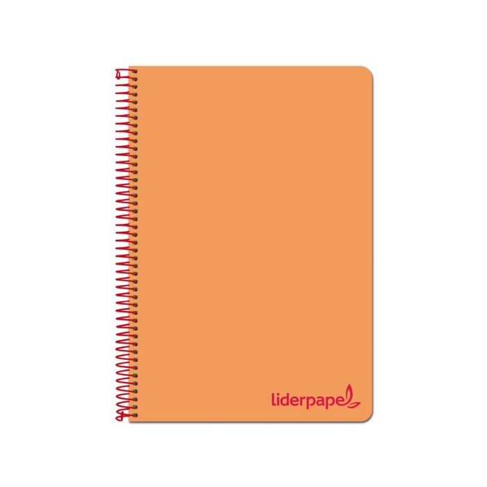 Cuaderno Espiral Liderpapel A4 Wonder Tapa Plastico 80H 90 gr Cuadro 4 mm Con Margen Color Naranja 5 unidades