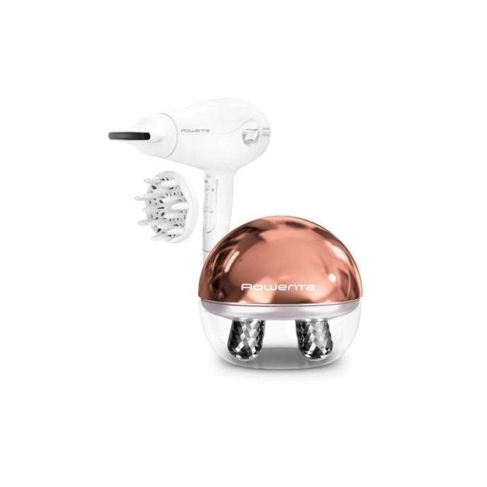 Rowenta CV6602ES Pack Secador de Pelo Volumizer 2400W Iónico CV6130FO y Masajeador Facial Antiedad LV6020F0