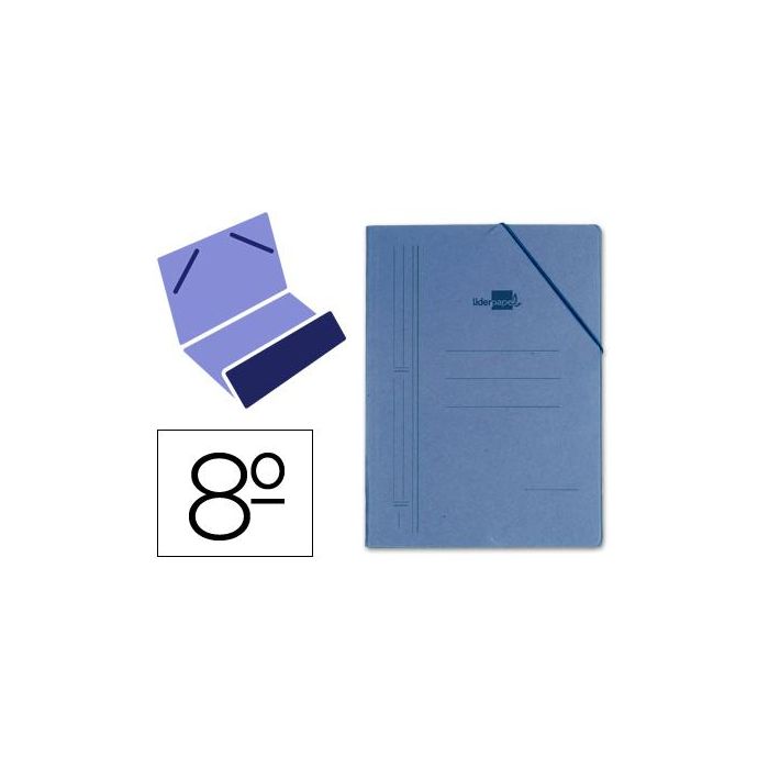 Carpeta Liderpapel Gomas Octavo Bolsa Carton Compacto Azul 20 unidades