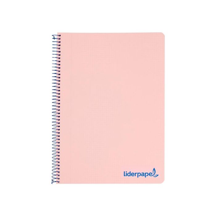 Cuaderno Espiral Liderpapel A4 Wonder Tapa Plastico 80H 90 gr Cuadro 4 mm Con Margen Color Rosa 5 unidades