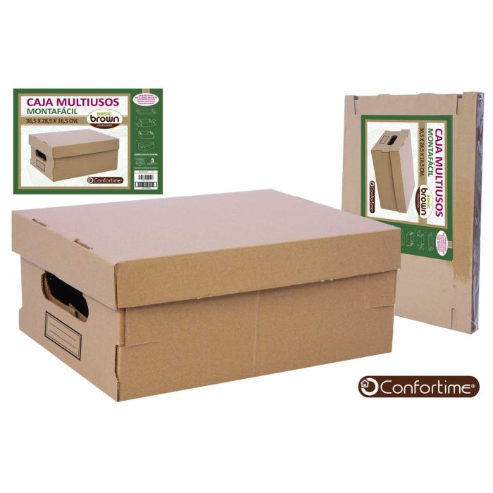 Caja Multiusos Brown 36.5x28.5x16.5 cm - Confortime (6 Unidades) Caja Multiusos Brown 36.5x28.5x16.5 cm - Confortime (6 Unidades)