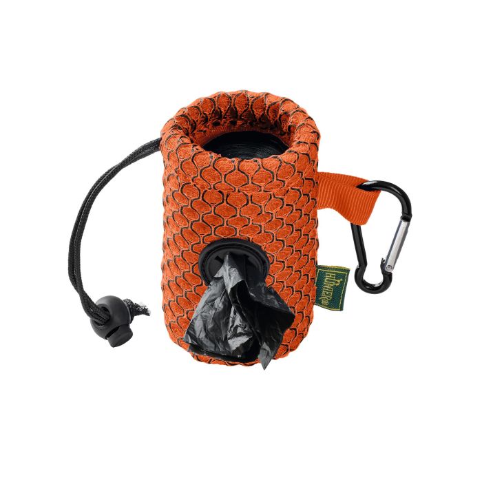 Hunter Portabolsas de Excrementos Hilo Naranja Malla 3D, Ultraligero y Práctico con Mosquetón para Correa de Perro 1