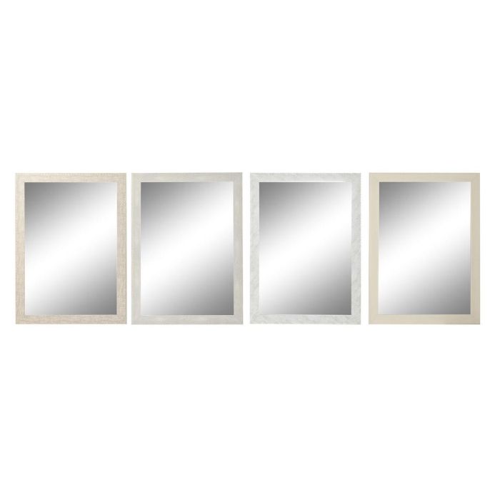 Espejo Tradicional DKD Home Decor Blanco Beige 2 x 97 x 70 cm (4 Unidades)