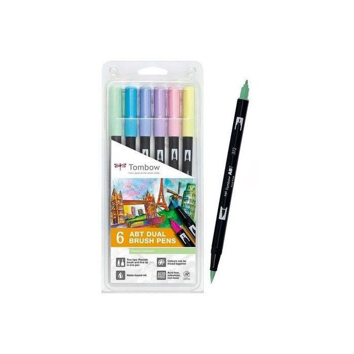 Tombow Abt Dual Brush Rotuladores Doble Punta Fina-Pincel C-Surtidos Candy Estuche 6 Ud Tombow Abt Dual Brush Rotuladores Doble Punta Fina-Pincel C-Surtidos Candy Estuche 6 Ud