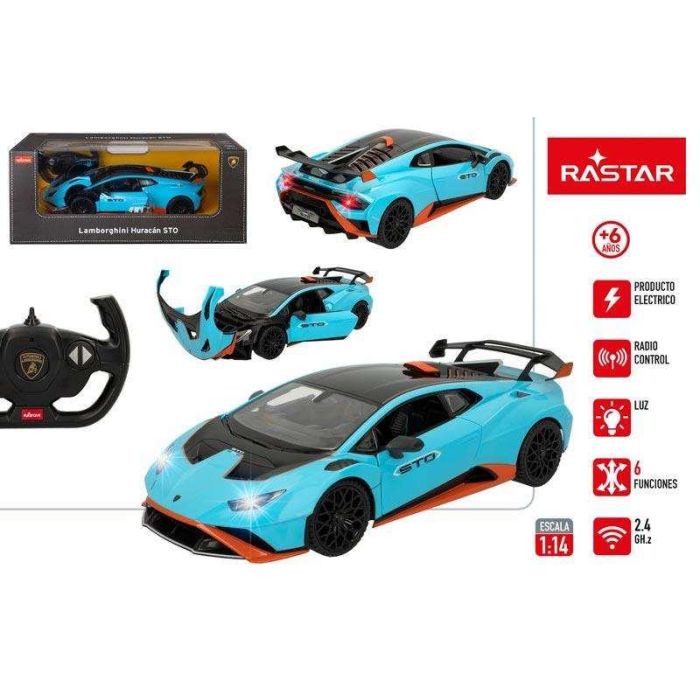 Coche radio control Lamborghini Huracan Sto Azul.2.4 ghz Escala 1:14 luz en los faros. 1