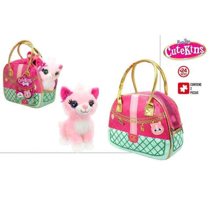 Peluche Cutekins Gatito con bolso de diseño 19x20x14 cm 1