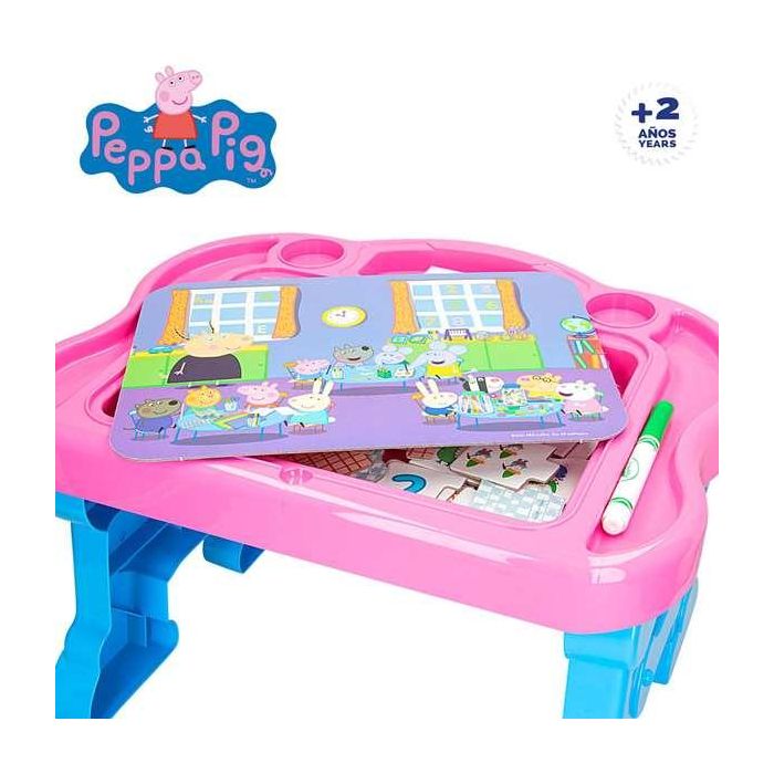 Pupitre Peppa Pig super escritorio educativo con accesorios. 30x48x38 cm 6