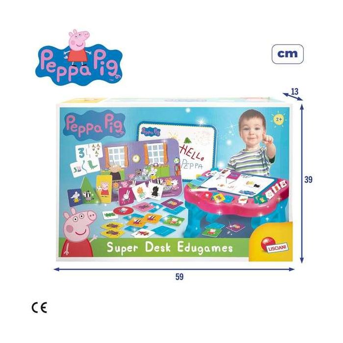 Pupitre Peppa Pig super escritorio educativo con accesorios. 30x48x38 cm 7