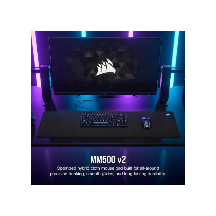 Alfombrilla Corsair Mm500 V2 Gaming, Negro, Talla L CH-941B161-WW 1