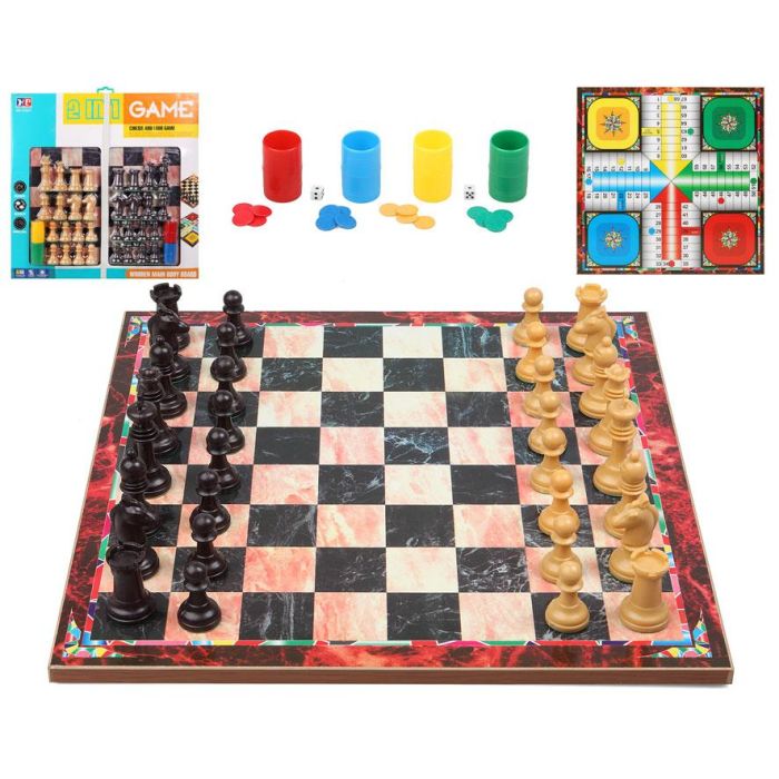 Juegos De Mesa Ajedrez Y Parchís 40x40 cm Madera 1 Surtidos