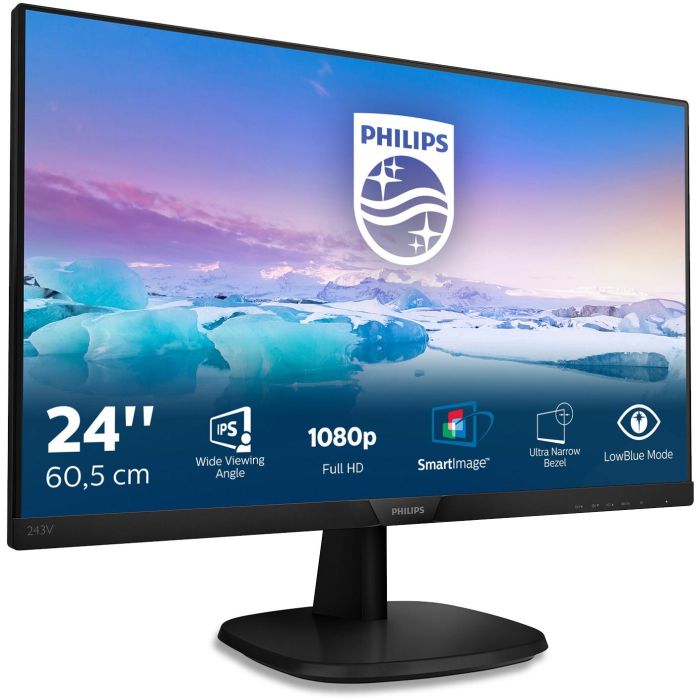 Philips 243V7QJABF Monitor de 23.8" Full HD (1920x1080), IPS, 4ms, HDMI, DisplayPort, VGA, Altavoces, Negro 1