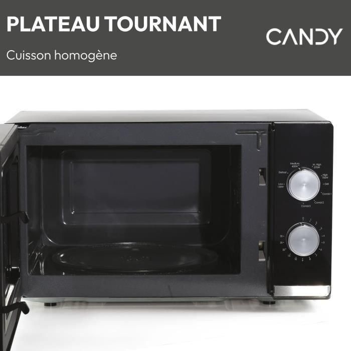 CMG20TNMB Microondas CANDY Moderna Grill 20L 700W - Grill 900W - UI mecánica 6 niveles de potencia - Función descongelación por peso 4 CMG20TNMB Microondas CANDY Moderna Grill 20L 700W - Grill 900W - UI mecánica 6 niveles de potencia - Función descongelación por peso 4