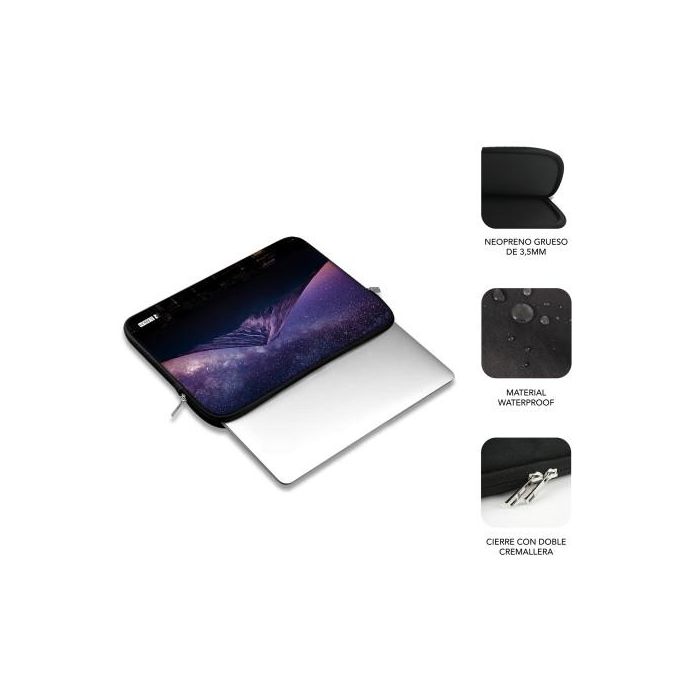 SUBBLIM Funda Ordenador Neopreno Trendy Sleeve Neo Mountain 13.3-14" Slim Ligera y Antigolpes 2 SUBBLIM Funda Ordenador Neopreno Trendy Sleeve Neo Mountain 13.3-14" Slim Ligera y Antigolpes 2