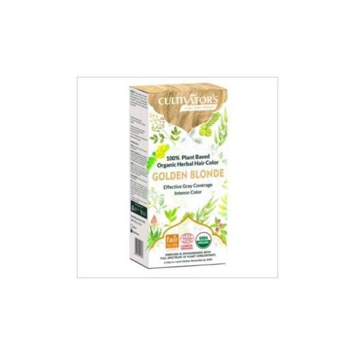 CULTIVATORS Tinte Orgánico Rubio Dorado 100gr. Certificado Ecocert, 100% Cobertura Canas, Vegano