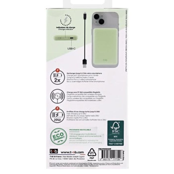 Powerbank T'NB PBUMAG5GR 5000 mAh Verde Magsafe 2