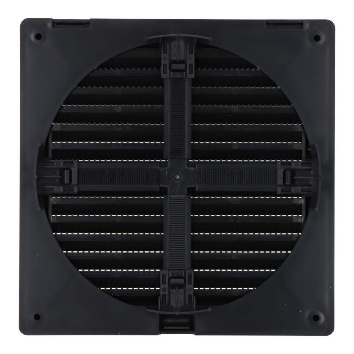 Edm Rejilla ventilación cuadrada ajustable con mosquitera ø 80-150mm, 170x170x11,5mm ABS Gris antracita 1