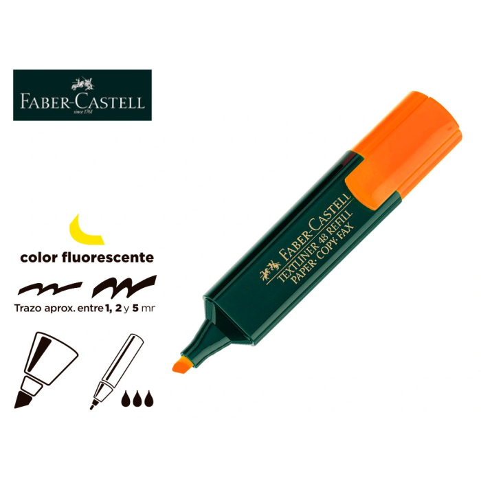 Faber castell Rotulador Textliner 48 Fluorescente Naranja Trazo 1-5 mm 5