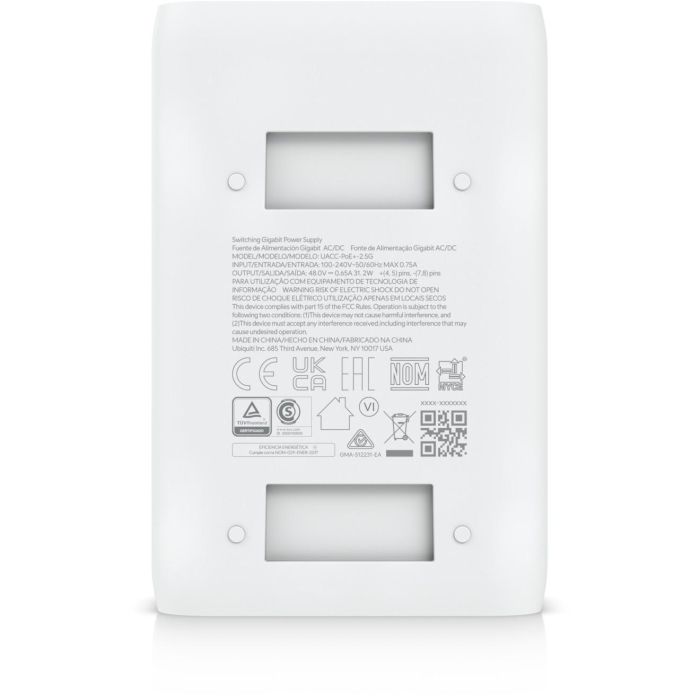 Ubiquiti Adaptador PoE+ 2.5G (30W) 48V 0.65A para dispositivos UniFi con conexión Multi-Gigabit LAN 6