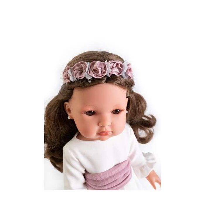 Muñeca comunión bella morena, con diadema y pendientes 45 cm 3 Muñeca comunión bella morena, con diadema y pendientes 45 cm 3