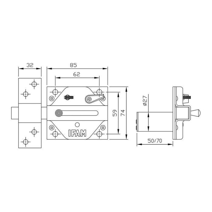 Ifam Cerrojo Cs88sc M50, Acabado Cromo Satinado, Cilindro 50mm, 5 Llaves de Seguridad, Apto para Puertas Izquierda/Derecha 3 Ifam Cerrojo Cs88sc M50, Acabado Cromo Satinado, Cilindro 50mm, 5 Llaves de Seguridad, Apto para Puertas Izquierda/Derecha 3