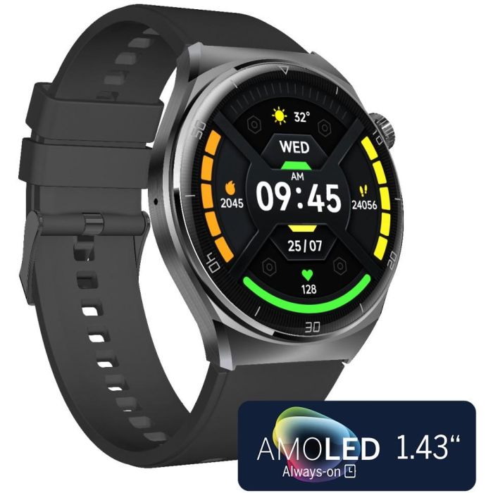 Bea-Fon Watch 401 Smartwatch 1.43" AMOLED con GPS, Monitor de Frecuencia Cardíaca, Oxígeno en Sangre y Tensiometro - Negro/Plata 2