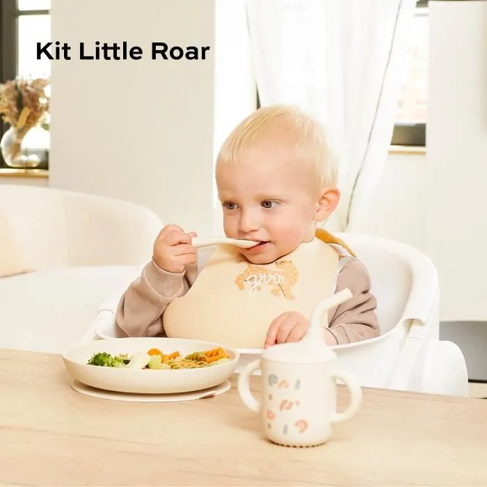 Babymoov - Set de comida para bebé como un adulto - A partir de los 9 meses - Desarrollado con terapeuta ocupacional - Silicona - Little Roar 4 Babymoov - Set de comida para bebé como un adulto - A partir de los 9 meses - Desarrollado con terapeuta ocupacional - Silicona - Little Roar 4