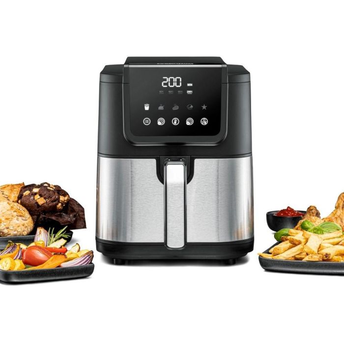 ROMMELSBACHER FRH 1500 Freidora de aire caliente 5L, 1500W, 80-200°C, Negro. Con horneado y asado a la parrilla
