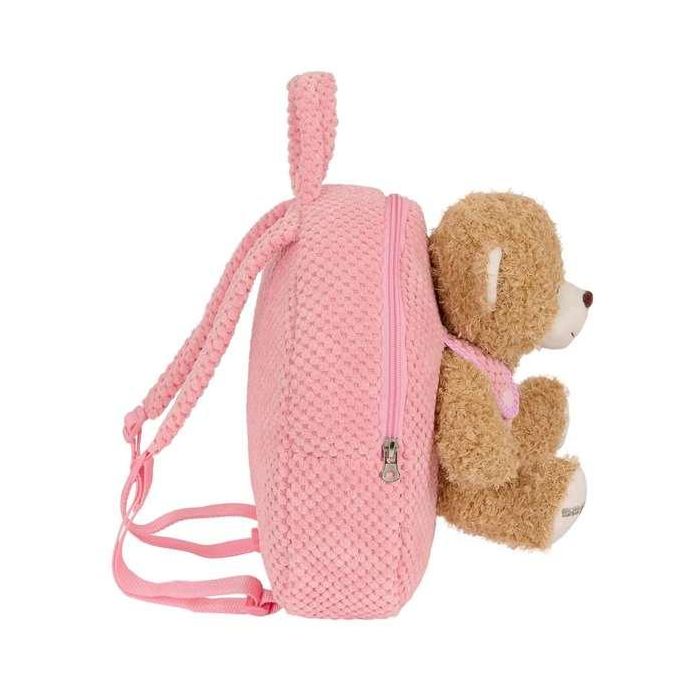 Mochila Safta Preescolar Osito Extraible Rosa 75x230x270 mm