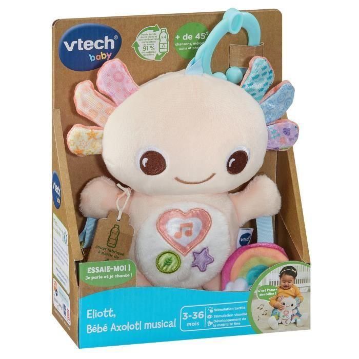 Vtech Eliott, Musical Bebe Axolotl (Botellas de Plástico Recicladas) 2 Vtech Eliott, Musical Bebe Axolotl (Botellas de Plástico Recicladas) 2
