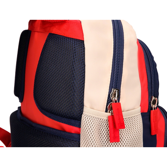 Liderpapel Mochila Escolar Multibolsillo Infantil Azul Marino Rojo Beige 350x110x270 mm 9