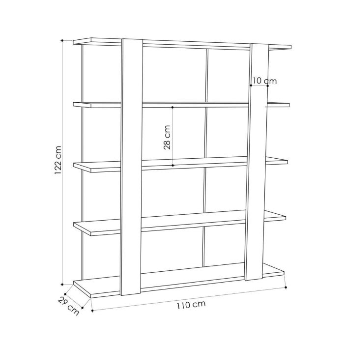 Librería Alexandra House Living Blanco Madera MDP 110 x 122 x 29 cm 4 Estantes 1