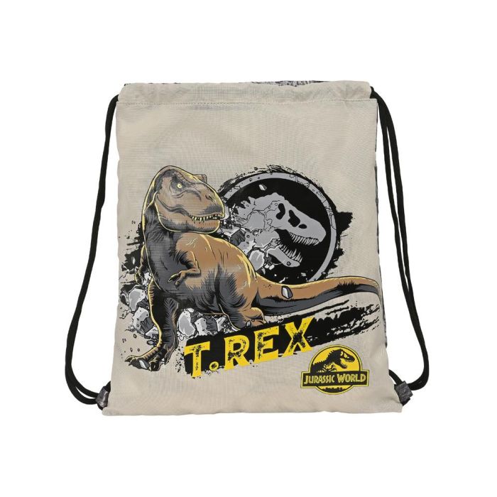 Bolsa Mochila con Cuerdas Jurassic World Warning Gris 35 x 40 x 1 cm