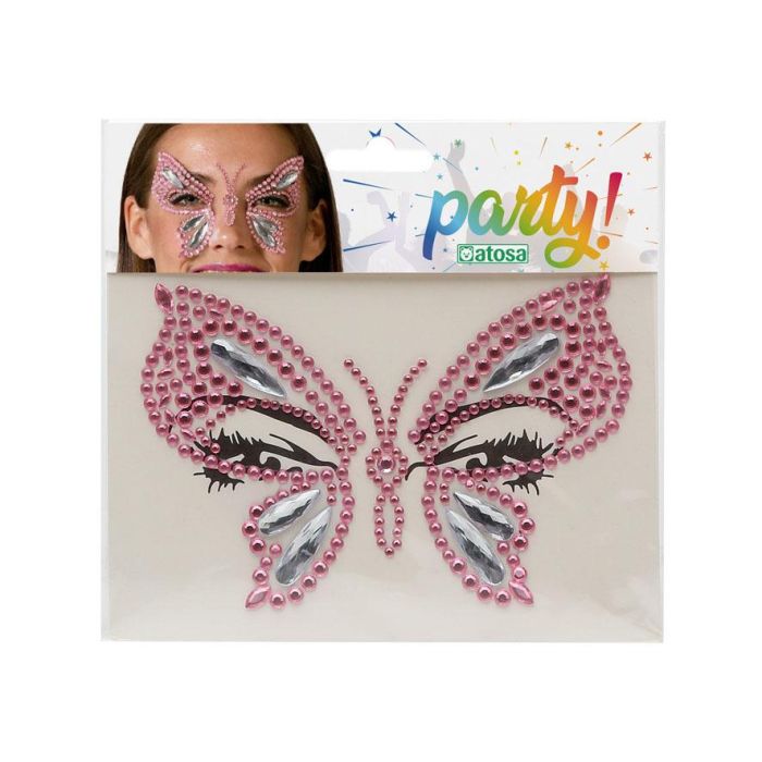 Joyas Faciales Adhesivas Mariposa Rosa 1