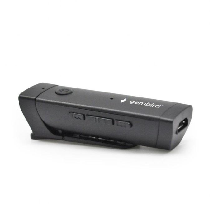 GEMBIRD Receptor Bluetooth de Audio, Negro, para Conectar Altavoces o Auriculares a Dispositivos con Bluetooth