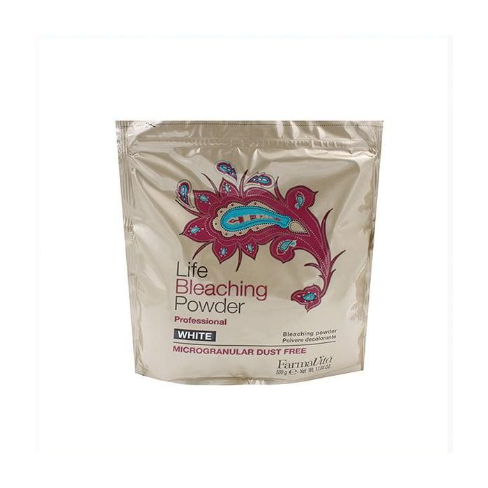 Farmavita Life Bleaching Powder Blanco No Volátil, Decoloración en Polvo Profesional para Cabello, Aclara 6 Tonos o Más, Bolsa 500g