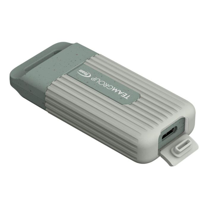 Team Group TPSEG4004T0C102 Unidad Estado Sólido Externa 4 TB USB Tipo C 3.2 Gen 2, 1000 MB/s, IP54, Ecológico, Gris/Turquesa