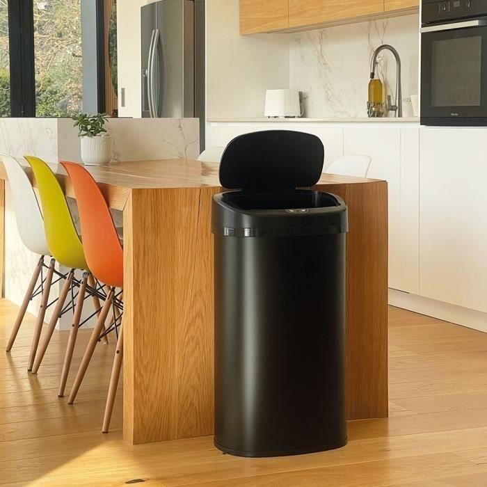 BATIMEX Cubo de basura automático de cocina - Acero inoxidable - Negro - 58L - MAJESTIC 4