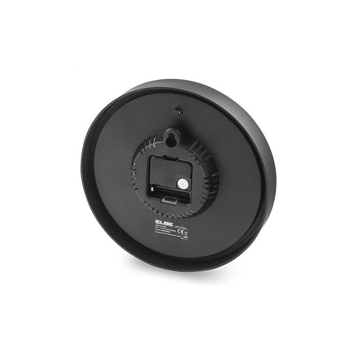Elbe Reloj de Pared RP-1005-N Temperatura Humedad 25cm Negro 2
