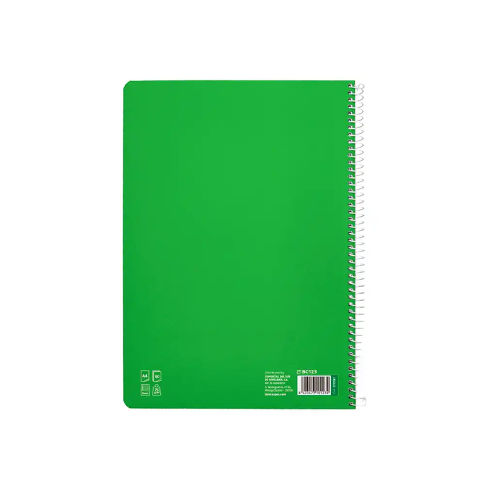 Liderpapel Cuaderno Espiral A4 Pautaguía Tapa Blanda 80 Hojas 75gr Cuadro Pautado 5mm Verde 2