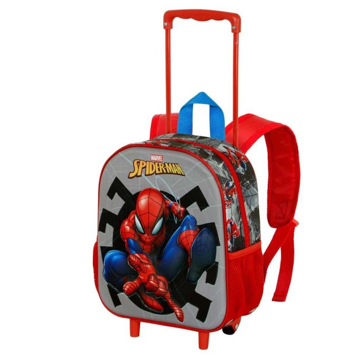 Mochila 3D con Ruedas Pequeña Symbol Marvel Spiderman Gris