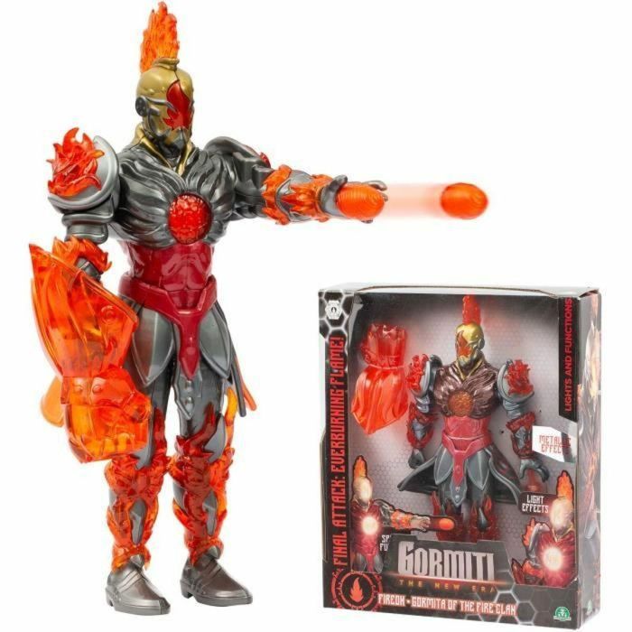 Gormiti GRV073 Figura articulada Fireon con ataque ligero de Fuego 27 cm a partir de 4 años