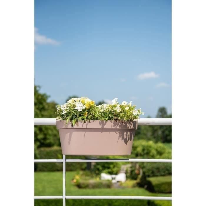 Jardinera+gancho - GARDEN ID Star - Taupe 50 x 21 cm - Fácil fijación - Reserva de agua - Reciclado y 100% reciclable 1 Jardinera+gancho - GARDEN ID Star - Taupe 50 x 21 cm - Fácil fijación - Reserva de agua - Reciclado y 100% reciclable 1