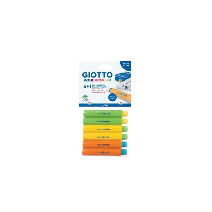 Giotto Portatizas de Plástico Colores Surtidos Blíster 5+1 Ud