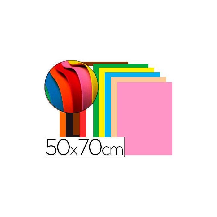 Goma Eva Liderpapel 50x70 cm 60 gr-M2 Espesor 1,5 mm Colores Surtidos 10 unidades