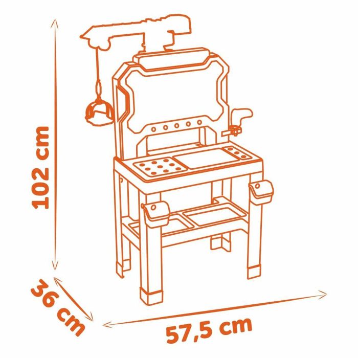 Smoby SMO3032163607410 Black+Decker Bricolo Builder Mesa de Trabajo para Niños a Partir de 3 Años 9 Smoby SMO3032163607410 Black+Decker Bricolo Builder Mesa de Trabajo para Niños a Partir de 3 Años 9