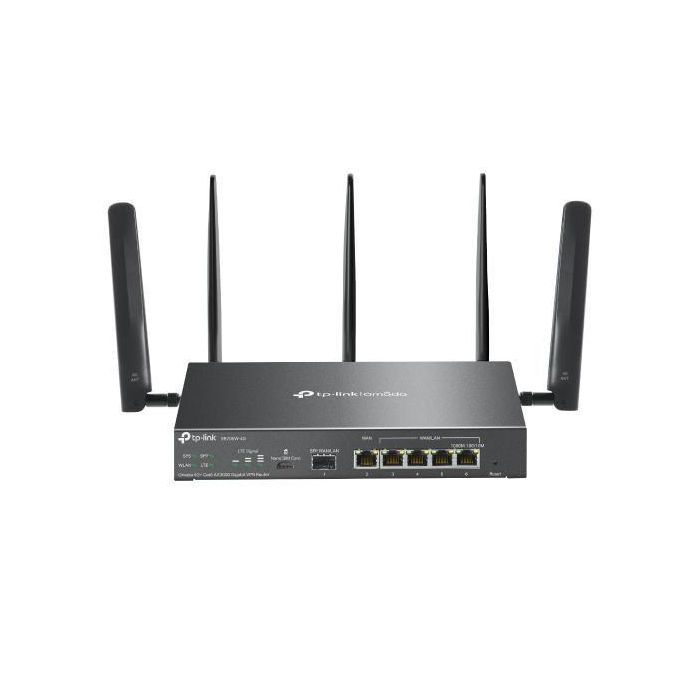 Router VPN 4G TP-Link Omada ER706W-4G/ WiFi 6/ 3000Mbps/ 2.4GHz 5GHz/ 5 Antenas/ WiFi 802.1Q Router VPN 4G TP-Link Omada ER706W-4G/ WiFi 6/ 3000Mbps/ 2.4GHz 5GHz/ 5 Antenas/ WiFi 802.1Q